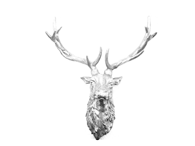 Deer stag head aluminium metal wall art