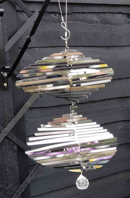 Stainless steel garden wind spinner with crystal