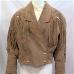 ADA VINTAGE LEATHER FRINGE JACKET