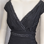 Tadashi Beaded Ruffled 1990's Vintage Women's Dress