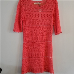 Solitaire Coral Crochet Dress