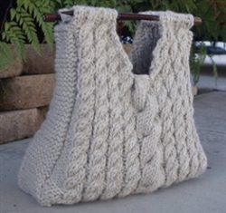Two Sticks Cabled Knitting Bag