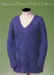 Moss and Diamond V-Neck Pullover