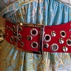 1980's Suede RED Grommet Women's Belt