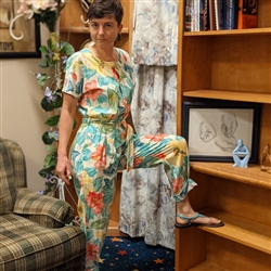 1980's Vintage Liz Wear Tropical Jumpsuit!