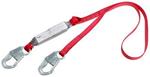 3M Protecta Fall Protection Pro&trade; Pack Fixed Shock Absorbing Lanyard, 130 - 310 lb Load, 6 ft L, Snap Hook, Red&#047;Gray