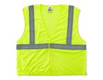 GloWear&reg; 8210HL Type R Economy Standard Safety Vest, L&#047;XL, 44 to 52 in Chest, Silver Stripe, Hi-Viz Lime, Polyester Mesh