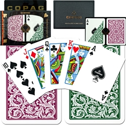 BURGUNDY/GREEN POKER CARDS