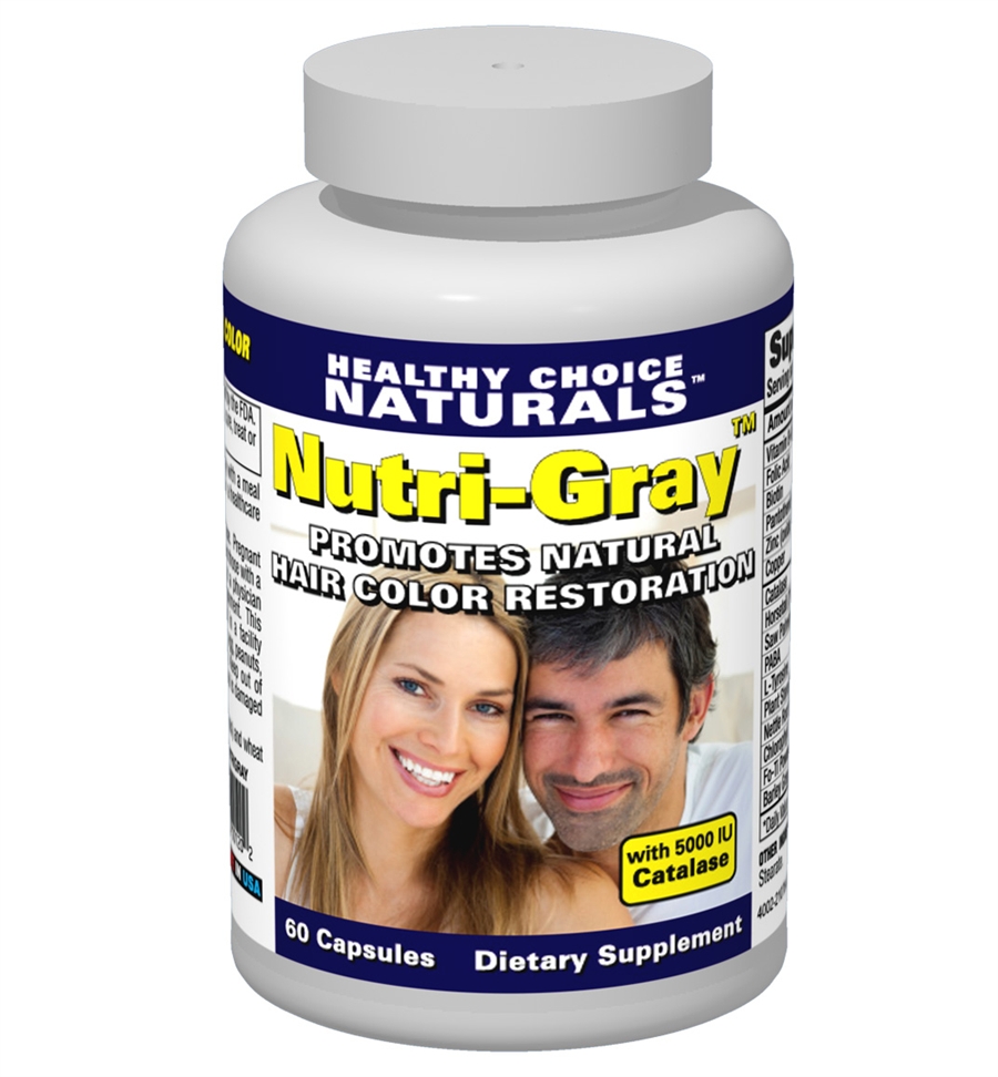 Nutri-Gray Natural Supplement for gray hair.