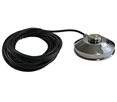 Magnet Antenna Mount NMO 3 1/2" Chrome Steel With 17 ft RG-58 Cable and Assembled BNC Connector. TRAM