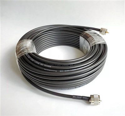LMR240 100' Coaxial Cable Low Loss With PL259 Assembled Connectors, 100 ft. LMR-240