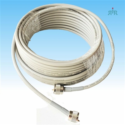 RG-8X Gray Flexible Double Shield Coax Cable Jumper 100 ft. with UHF/ PL-259 Connectors
