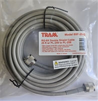 RG-8X Grey Flexible Double Shield Coax Cable Jumper 50 Ft. With UHF/ PL-259 Connectors