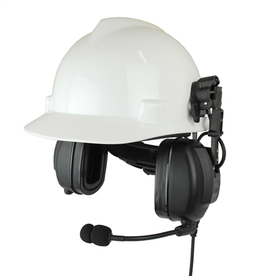 OTTO CLEARTRAK NRX Hard Hat Mounted Noise Reduction Headset With PTT. V4-11228-S. Kenwood K1 Type Connector