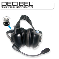 Decibel dual-muff headset with built-in radio
