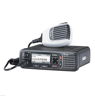 Icom F7510 VHF, F7520 UHF, 700 MHz, 800 MHz P25 Mobile Radio with GPS, Bluetooth