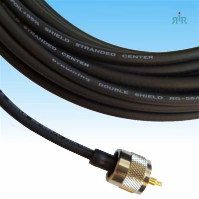 RG-58A/U Coax Cable 5, 10, 18, 30, 50, 70, 100 feet with connectors