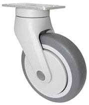 Composite Swivel Light Duty Caster 4"X 1-1/4" Rubber Wheel, Medical, Food