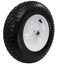 12"x 3-1/2" Air Filled Pneumatic Wheel Ball Bearing, White Centered Hub