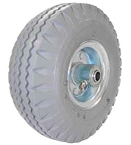 10"x 3-1/2" Gray Non Marking Air Filled Pneumatic Wheel Ball Bearing, Centered Hub