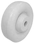 3.5"x 1-1/4" Polyolefin White Wheel Plain Bore