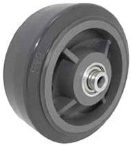 4"x 2"  Polyurethane on Polyolefin Core Wheel Gray, Roller Bearing