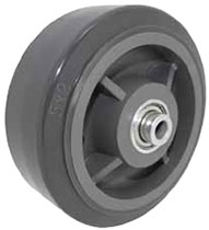 6"x 2"  Polyurethane on Polyolefin Core Wheel Gray, Roller Bearing