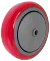 3-1/2"x 1-1/4" Red Polyurethane on Gray Polyolefin Core Wheel, Precision Sealed Bearing