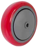 4"x 1-1/4" Red Polyurethane on Gray Polyolefin Core Wheel, Precision Sealed Bearing