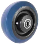 4"x 2"  Blue Polyurethane on Black Polyolefin Core Wheel, Roller Bearing