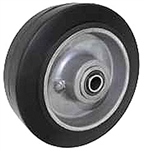 8"x 2"  High Performance Rubber on Aluminum Wheel Black, Roller Bearing