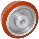 High Temp Rubber Wheel on Aluminum Core 4"x 1.5" Precision Ball Bearings
