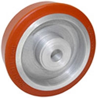 High Temp Rubber Wheel on Aluminum Core 4"x 1.5" Precision Ball Bearings