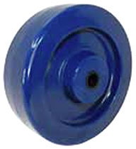 4"x 1.25" Blue Solid Cast Polyurethane Wheel, Gray, Precision Ball Bearing