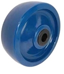 4"x 2" Blue Solid Cast Polyurethane Wheel, Gray, Precision Ball Bearing