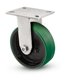 Heavy Duty Rigid Caster with a 10" x 3" Polyurethane on cast iron wheel