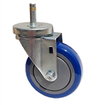 Light Duty Medium Duty 3"x 1.25" Swivel Grip Ring Stem Caster Polyurethane on Polypropylene Core Wheel