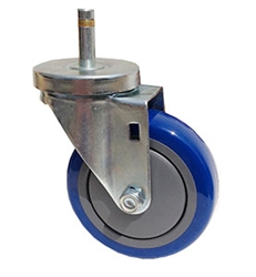 Light Duty Medium Duty 3"x 1.25" Swivel Grip Ring Stem Caster Polyurethane on Polypropylene Core Wheel