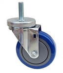 Light Duty Medium Duty 4"x 1.25" Swivel Threaded Stem Caster Polyurethane on poly core Wheel