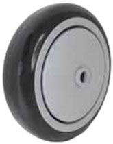 4"x 1-1/4" Black Polyurethane on Gray Polyolefin Core Wheel, Precision Sealed Bearing