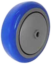 4"x 1-1/4" Blue Polyurethane on Gray Polyolefin Core Wheel, Precision Sealed Bearing