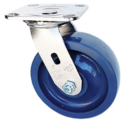 Stainless Steel Medium Duty 4"x 2" Swivel Caster Solid Polyurethane Blue Wheel