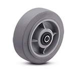 4"x 2" Soft Grey Rubber, Non Marking Wheel with Roller Bearing