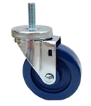 Stainless Steel Light Duty Medium Duty 5"x 1.25" Swivel Threaded Stem Caster Solid Polyurethane Wheel