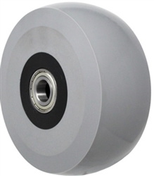 8"x 3" Solid Cast Polyurethane Wheel, Gray, Precision Ball Bearing
