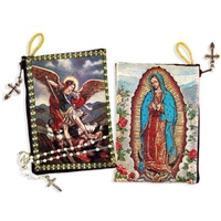 Our Lady Guadalupe St Michael Two Sided Rosary Pouch