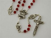 Warrior Rosary 6MM Red Bohemian Glass