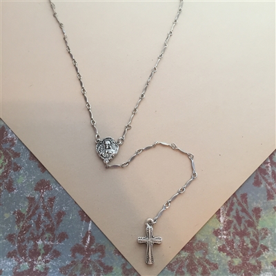 Sacred Heart and Cross Necklace