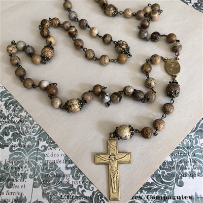 Wood Agate Rosary