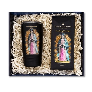 Our Lady of Guadalupe Medium Mexican Mocha Blend with Tumbler